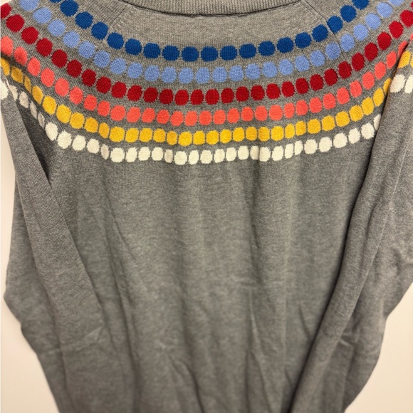 Talbots Gray Cardigan with Multicolor Yoke - Picture 7 of 7